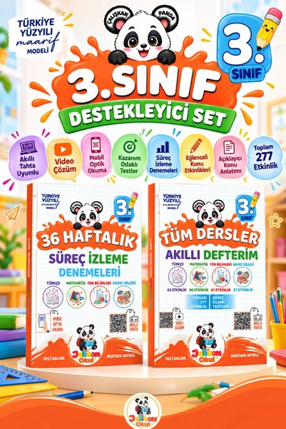 JELİBOM OKUL YAYINLARI 3.Sınıf Tüm Dersler Akıllı Defterim + 36 Haftalık Süre...