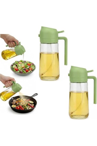 HOOKOR Glass Olive Oil Sprayer and Dispenser,500ml 2 in 1 Oil Dispenser Bottl...