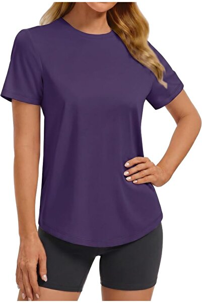GENERAL PINSPARK Soft Workout Tops for Women Short Sleeve Crewneck Basic Tee ...