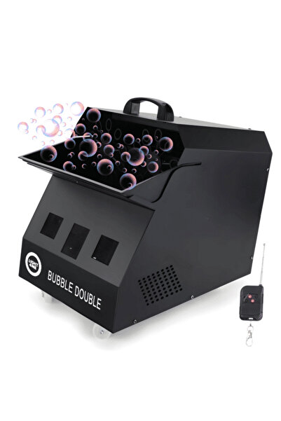 LIGHT4ME Μηχανή διπλών φυσαλίδων BUBBLE 300W μαύρη, ρόδες μεταφοράς, ασύρματο...