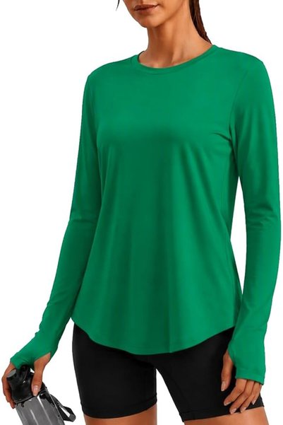 GENERAL PINSPARK Soft Workout Tops for Women UPF 50+ Athletic Shirt with Thum...