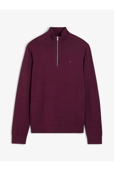 Tommy Hilfiger TJM SLM ESS LIGHT ZIP SWTR EXT Erkek Mor Kazak - DM0DM21654