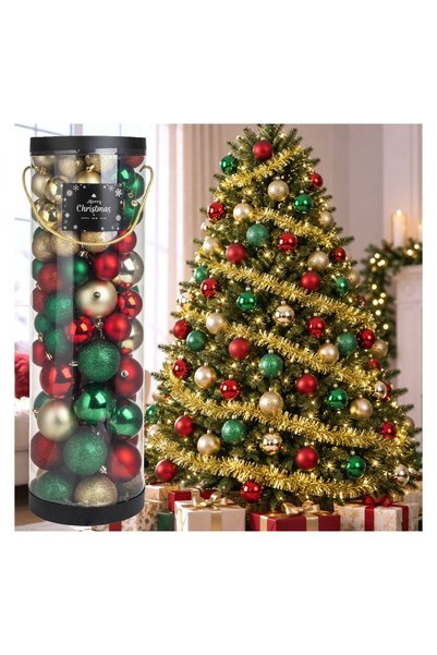 OEM Set 80 Globuri de Crăciun Colorate cu Glitter – 2 Dimensiuni – Atmosferă ...