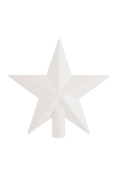 OEM Varf pentru Brad Stea 3D Albă Irizata cu Glitter 20 cm de Crăciun – Atmos...