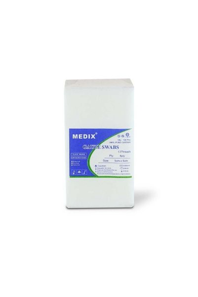 MEDİX Gauze Swabs Non Sterile 5 Cm X 5 Cm 8 Ply 100 S