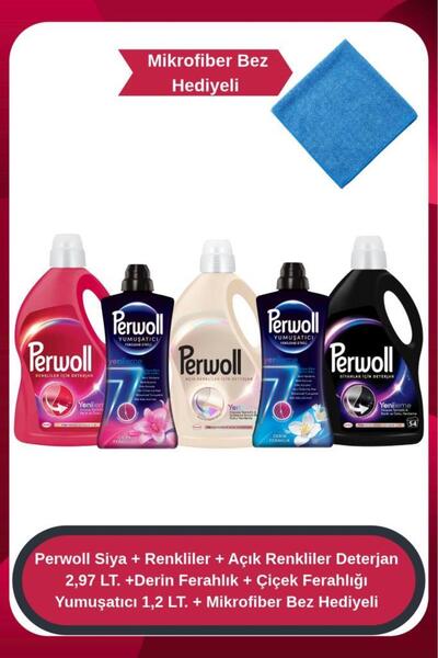 Perwoll Siya+Renkliler+Açık Renkliler Deterjan 2,97 LT + Derin Ferahlık + Çiç...