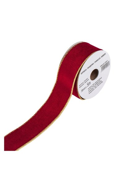 OEM Panglica Decorativa Brad de Crăciun de 2 Culori Roșie Bej 5mx38mm – Atmos...
