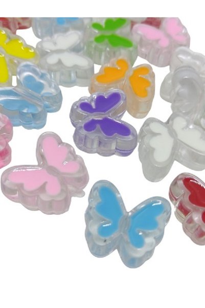 Firebird Takı Aksesuar Ve Kamp Malzemeleri Firebird Plastic Beads Butterfly Transparent 100 Grams
