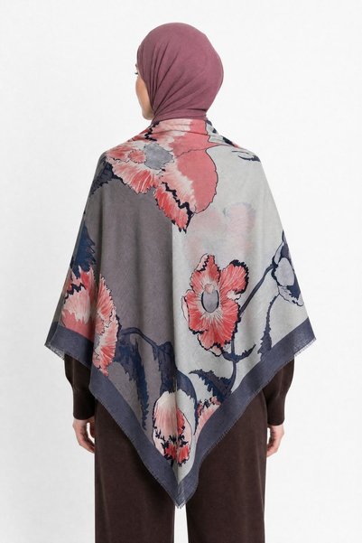 Mooncorn Roselin Pattern Wool Cashmere Shoulder Shawl