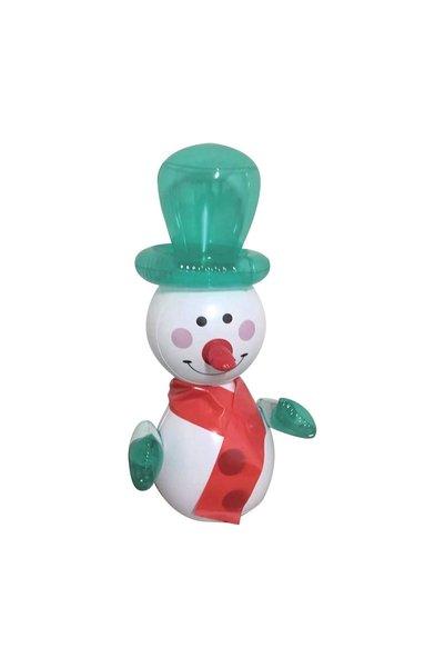 OEM Figurină Gonflabila Om de Zăpadă cu Palarie Verde 48 cm de Crăciun – Deco...