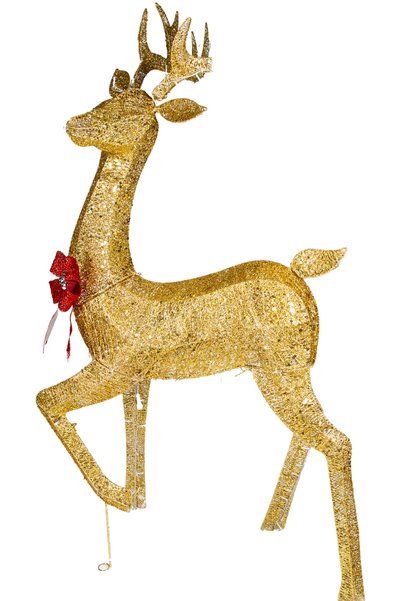 Herdekora Christmas Ornament, Deer, Gold - Metal, Illuminated, Glittery, with...