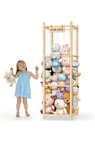 Generic Stuffed Animal Storage Plushies Organizer Holder with Elastic Cords &...