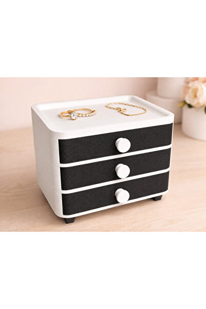 ELİSY 3D Printing 3-Drawer Jewelry and Makeup Organizer - Desktop Organizer S...