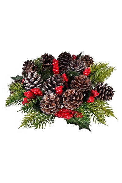 OEM Inel Decorativ de Crăciun pentru Lumanari Conuri de Pin Pomusoare 25 cm –...
