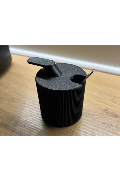 Bezos 3D Printed 2-Piece Sugar Bowl and Spice Jar Set with Spoon and Lid, Dec...
