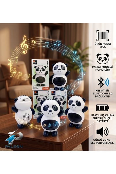 Sevimli Panda Tasarımlı Taşınabilir Kablosuz Bluetooth Hoparlör (X906)