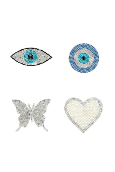 OEM Set Autocolante – Patches Inimi Ochi Fluturi cu Margele și Strass – 6 buc...