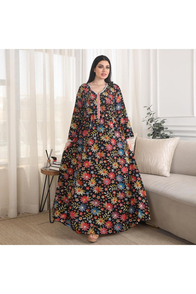 Generic Brand modest Patchwork Regular Fit Women's jalabiya&kaftan