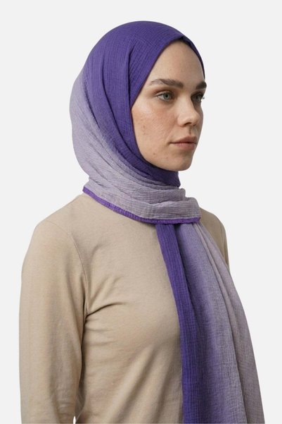 Mooncorn شال موسلين متدرج اللون باللون الأرجواني