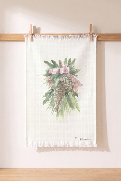 Tivolyo Home Pine Cone Pamuklu Torşon Mutfak Havlusu Kırmızı TH1543