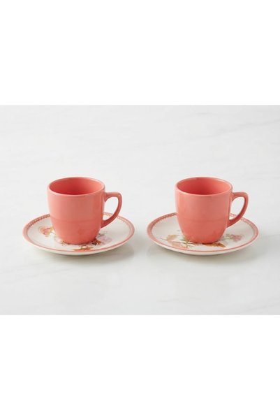 Elista Pastel Pink Porcelain Coffee Presentation Set (for 2 People)