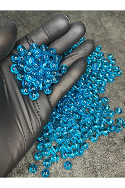 Mos Tespih 200 Pieces Blue Color 8mm Glass Natural Stone Beads