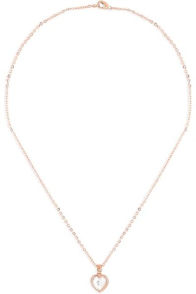 ZAVERI PEARLS قلادة وسلسلة مزينة بالزركونيا المكعبة على شكل قلب باللون الذهبي...