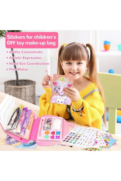 TFiOXL Princess Makeup Book Creative Work for Kids Coloring Book Princesses Painting with Diamonds Children Princess Theme DIY Art Craft Set for Girl Gift