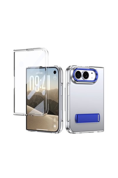REDz Accessories Husă cu suport din cristal pentru iPhone Duo, Suport și prot...