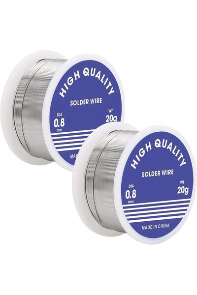 Yelajoy 2 Pcs 0.8mm Solder Wires, Solder Wire with Flux, Lead Free Welding Ti...
