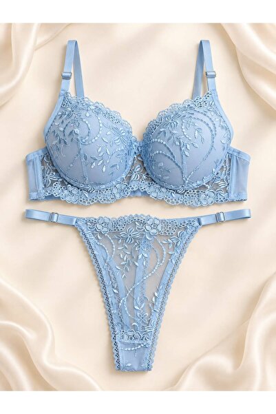 Softwearr Women's Floral Embroidered Underwire Bra Set