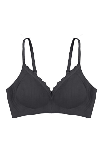 koza iç giyim Women's Ribbed Laser Seamless Lace Detailed Padded Bra