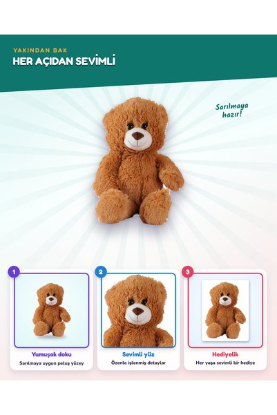 ATABY Puffy Salaş Ayı 45 cm kahverengi 1216