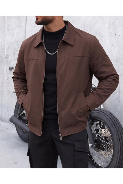 blucombin Men's Jacket with Lining, Regular Wide Cut, Buckle Structure