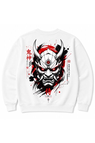 Rabona Fashion Cyber Oni Samurai Japanska demonska maska Grafička majica sa z...