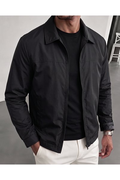 blucombin Men's Jacket with Lining, Regular Wide Cut, Buckle Structure