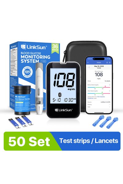 Choice G-427B and 50suit LinkSun G-427B Bluetooth Blood Glucose Meter Kit 50-...