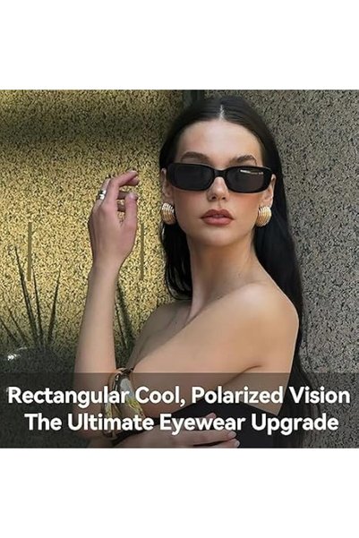 Yelajoy YelajoyRectangle Sunglasses for Women Men Trendy Fashion Retro, 90s Y...