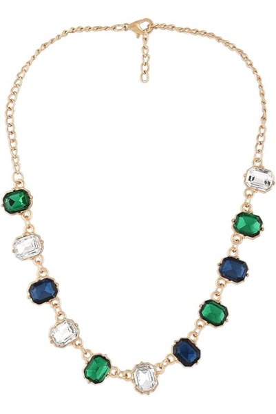 ZAVERI PEARLS Multicolor Dazzling Stones Embellished Party Bling Party Neckla...