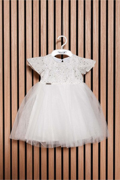 SOLLUXE ELDA - Rochie de ceremonie cu tul fin, dantelă, broderie și aplicații...