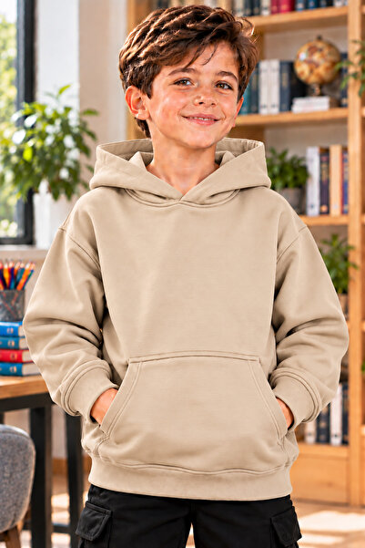 DAXİS Sportwear Company Boys' Hooded Oversized Sweatshirt with Kangaroo Pocket