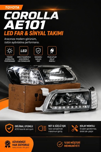 PEK-PA TOYOTA COROLLA AE101 LED FAR VE SİNYAL TAKIMI