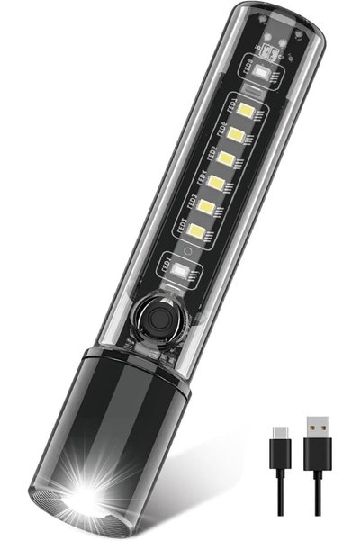 Tazweeq LED Flashlight, USB-C Rechargeable Aluminum EDC Tactical Torch with Z...