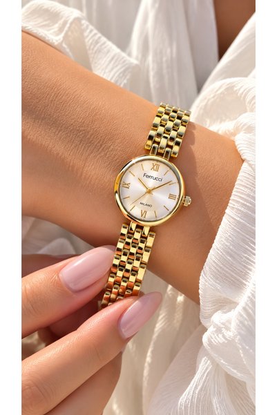 Ferrucci Small Case, Yellow Steel Cord-Yellow Dial-Women's Wristwatch in Styl...