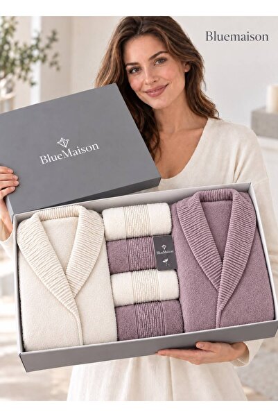 BlueMaison Valenty Waffle Jacquard Boxed Bathrobe Set 6 Pieces |   Dowry Ches...