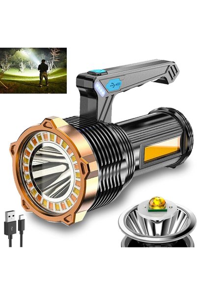 Khazna LED Flashlight USB Rechargeable, Super Brightest Flashlight with Sidel...