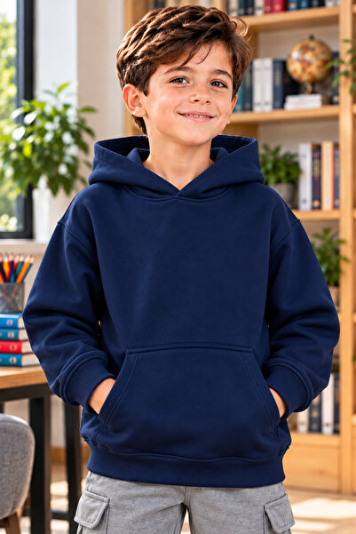 DAXİS Sportwear Company Boys' Hooded Oversized Sweatshirt with Kangaroo Pocket