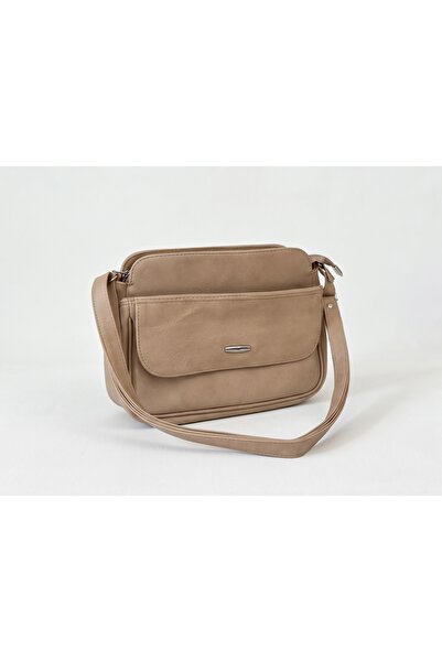 TopukTrend Women's Oiled Leather Medium Size Multi-Pocket Shoulder Bag Daily Bag