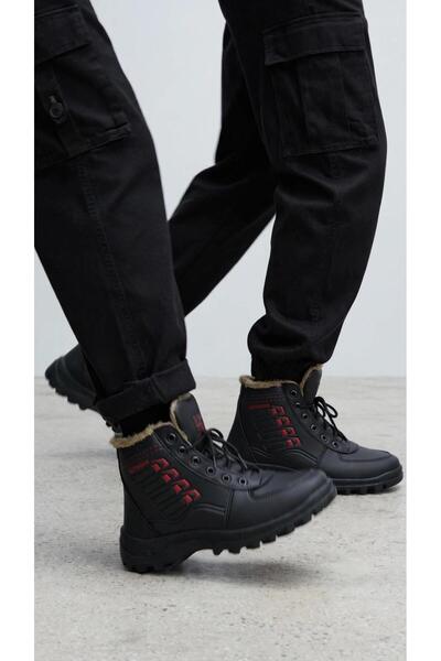 crybrands Cizme de exterior unisex din shearling negre - Cizme de iarnă cu ta...