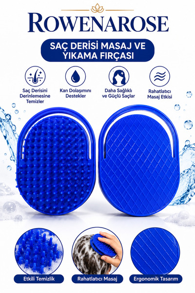 ROWENAROSE 1 adet Ele Geçmeli Yıkama Tarağı Pratik Banyo Tarak Saç Masaj Tarağı